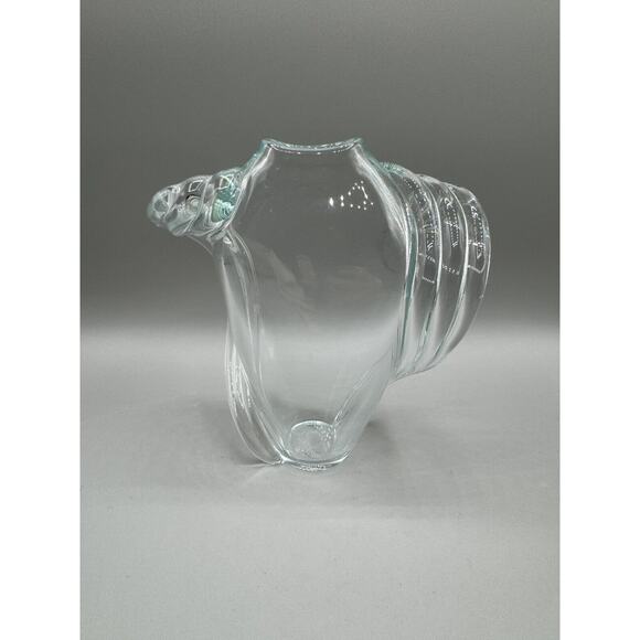1981 Thomas Buechner Vase Very Light Aqua Clear w/Ribs Vitrix Art Glass Vintage - Picture 5 of 12